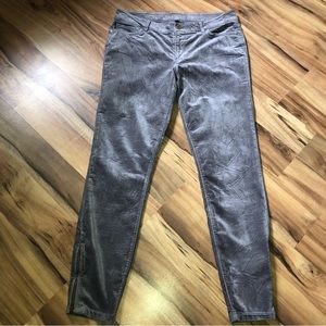 WHBM gray velvety wrinkle pants The Skimmer size 10L